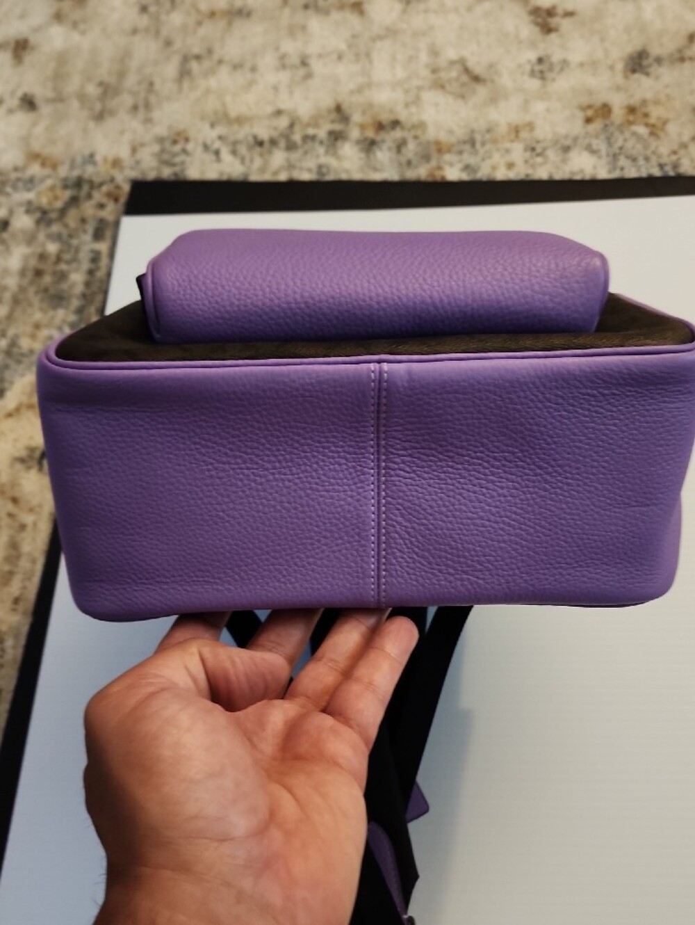 Coach Court Signature Canvas Mini Backpack in Lavender and Brown. E2321-6671. - Picture 10 of 16